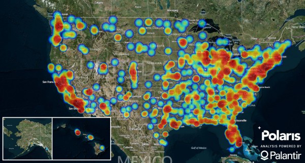 Human Trafficking - US heat map
